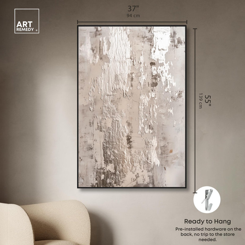 «Rusted Echo III», art numérique sur toile , Cadre flottant noir, H 55 po x l 37 po