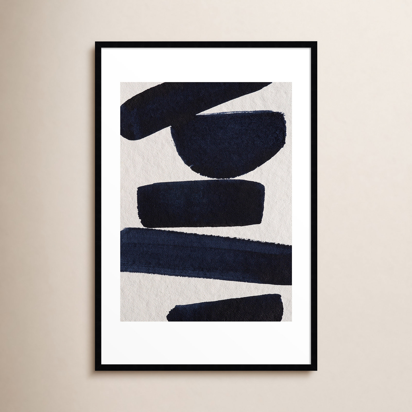 Japandi 5 by Simon West, Black, 42.15" H x 28.4" W x 0.88" D
