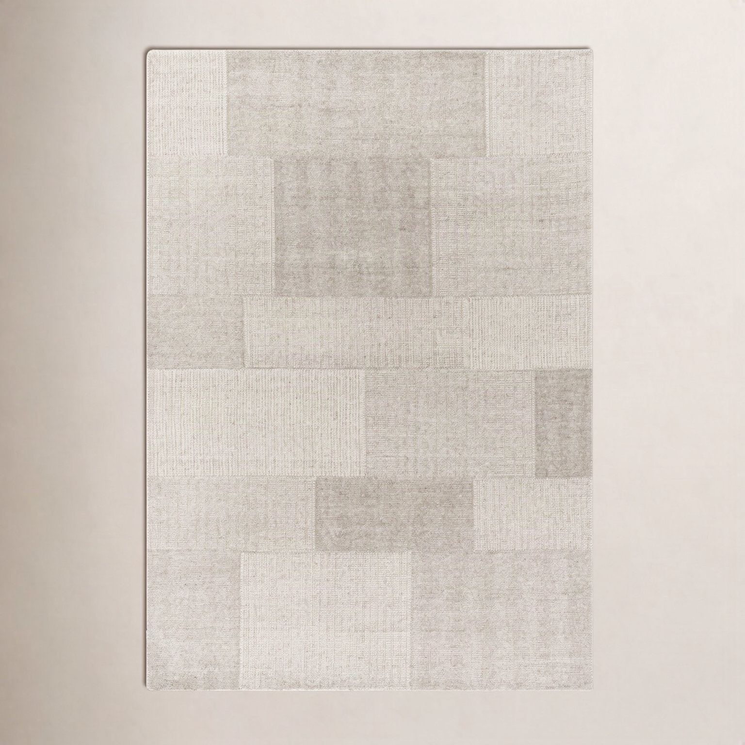 Cheena Hand-Tufted Block Print Area Rug, Rectangle 2' x 3'