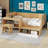 Dancy Twin Size Daybed With Desk And Shelves, Multi-Functional Bed Bed Frame With Lockers And Matching Stool-1034487236