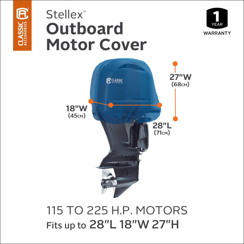 Housse pour moteur hors-bord sur remorque Classic Accessoires Stellex, H 27 po x l 18 po x P 28 po