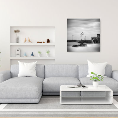 Ethereal Mermaid Seascape Dramatic Dreamy Elegant Coastal Ocean Wall Art Print 1 Piece Wrapped Canvas Wall Art