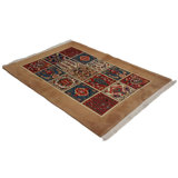Canvello Hand Made Modern Transitional Four Season Silkroad Bakhtiary Rug - 3'9'' X 5'2''