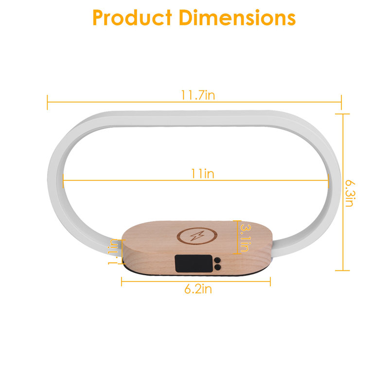 Touch ControlTable Lamp Lamp with Clock Wireless Charging Dimmable