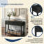 Console traditionnelle noire, table d'appoint avec deux tiroirs de rangement et une grande tablette inférieure