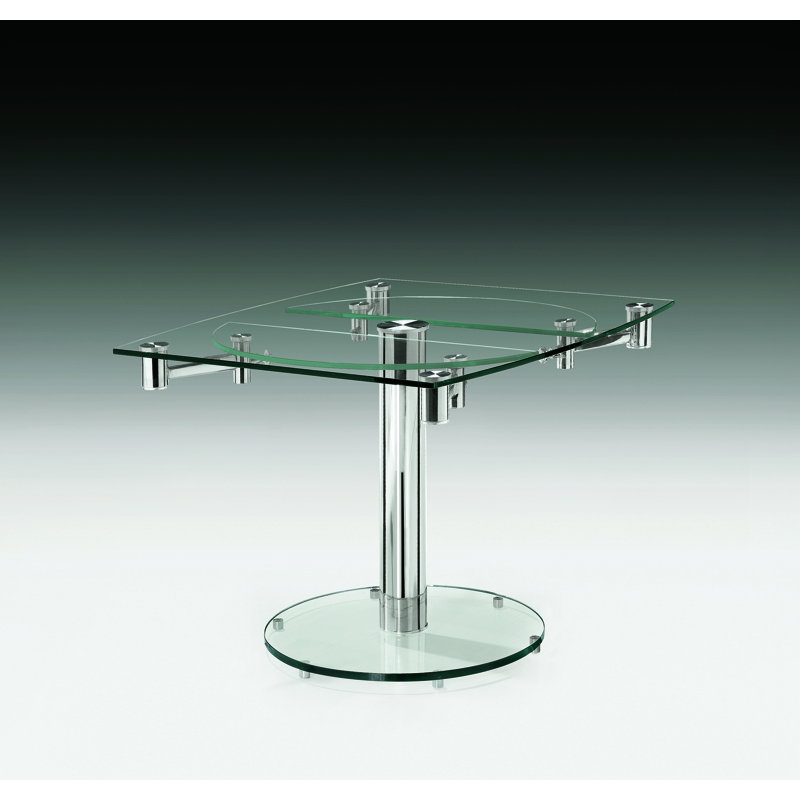 Avonda Extendable Glass Dining Table, 30" H x 50" L x 35.5" W
