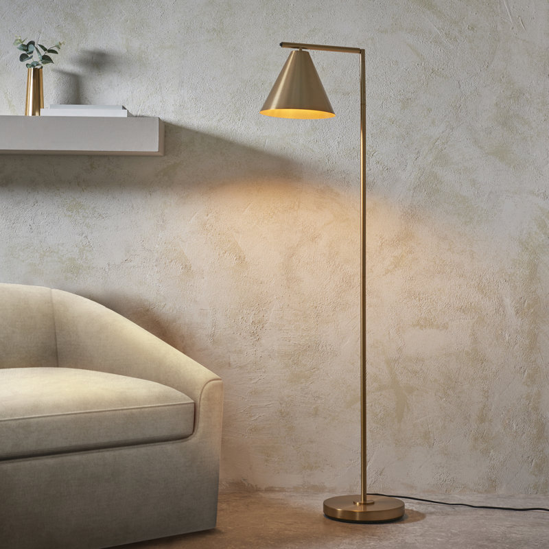 Abdiaziz 130.5cm Task Floor Lamp, Gold, Gold