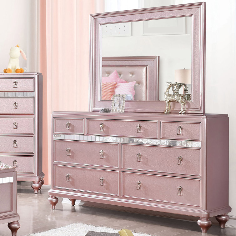 Commode double 7 tiroirs avec miroir Jakyrah