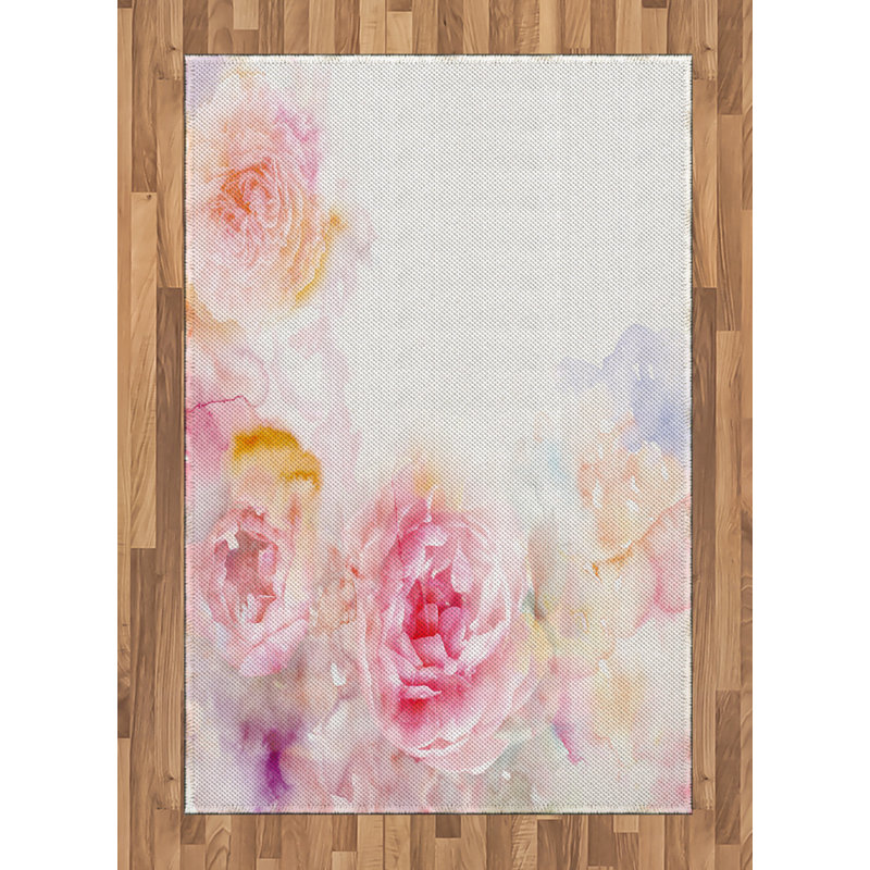Shabby Flora High Density Long Fiber Poly Threads Decorative Area Rug Carpet, Rectangle 4' x 5'8"