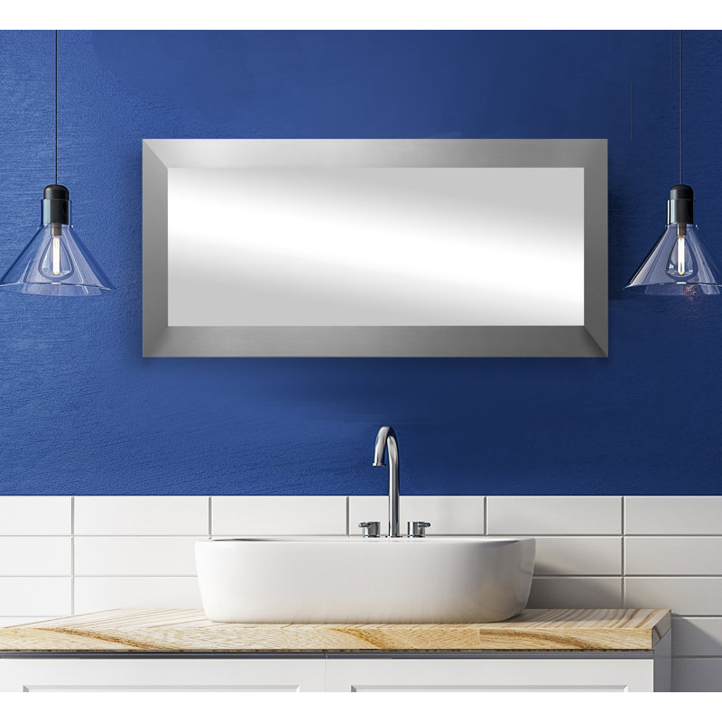 Miroir de salle de bain, Argent, 32 po x 33 po