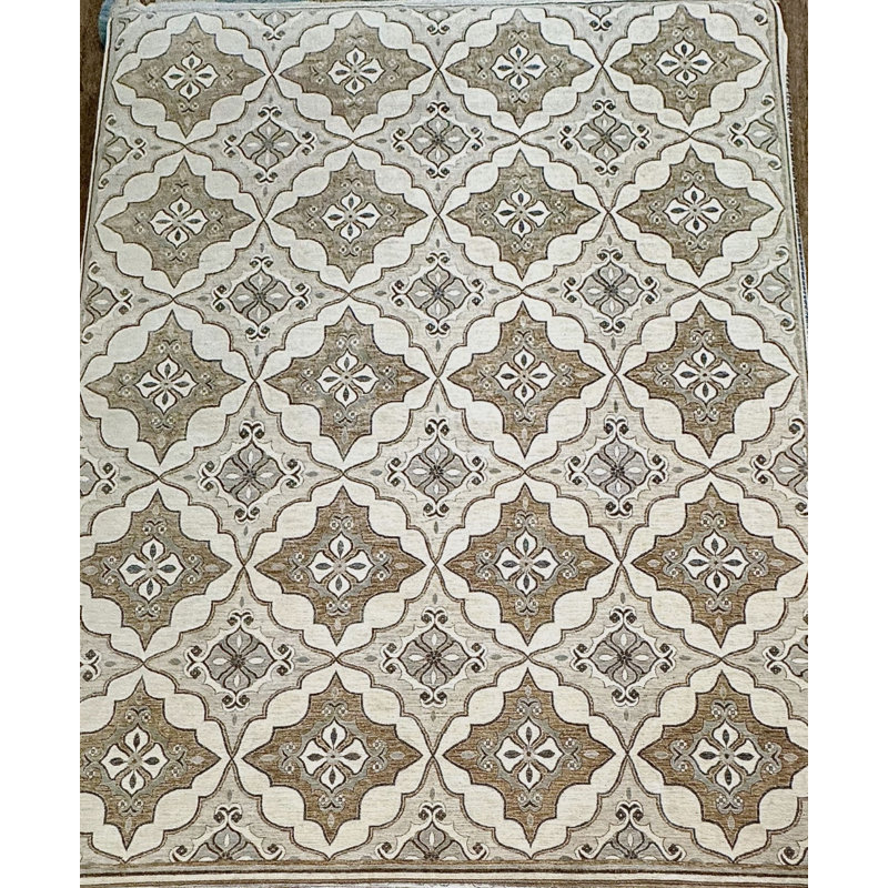 Proprietary Patterns Hand Woven Wool Geometric Area Rug, Rectangle 9' x 12'