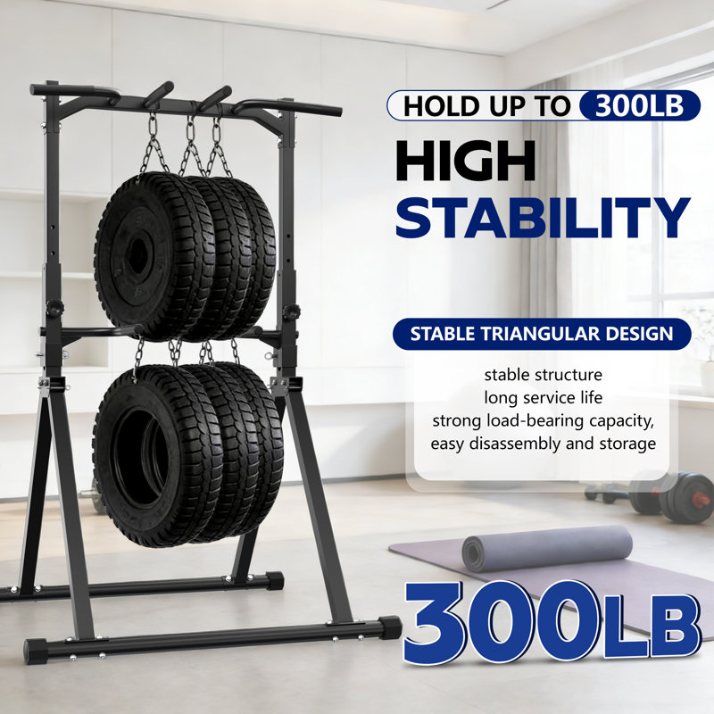 Foldable Adjustable Pull Up and Dip Station Pull Up Bar for Home Gym
