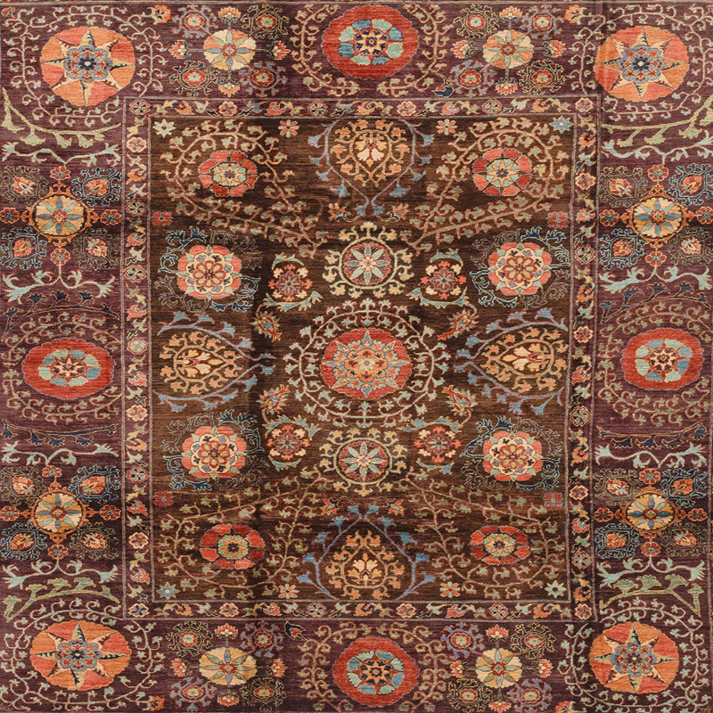 Tapis abstrait moderne 3912, Carré 6 pi