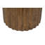 Table de bout ronde rustique avec plateau en pierre noire, base en bois massif cannelé, table d'appoint de style campagne moderne