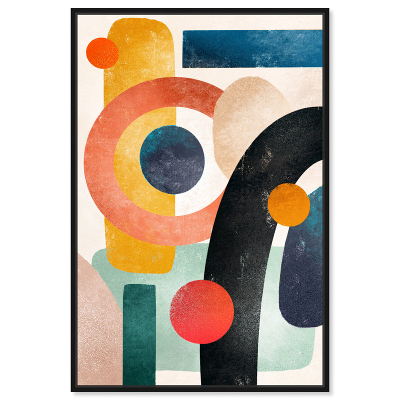«Bright Shapes», reproduction d'impression sur toile, Toile avec cadre noir, H 45 po x l 30 po x P 1,5 po