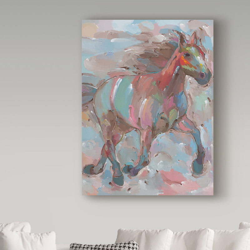 «Happy Hooves» par Glaude, reproduction d'art sur toile tendue, H 47 po x l 35 po x P 2 po