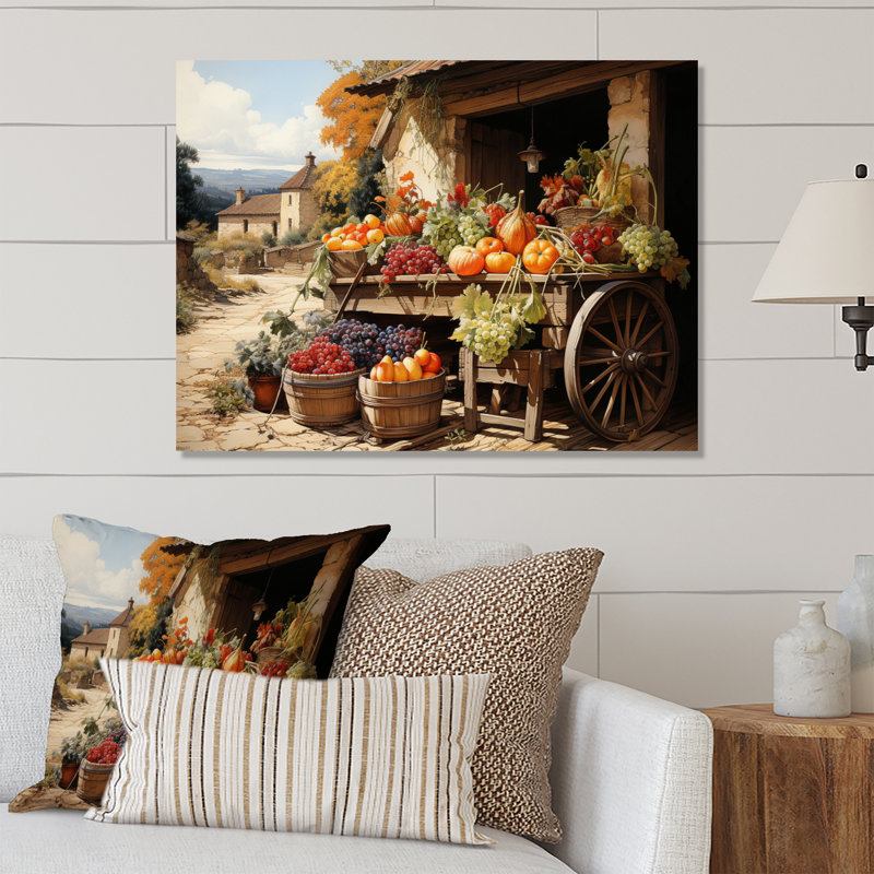 «Countryside Crimson Vineyard I», art mural en métal campagne, H 24 po x l 32 po x P 1 po