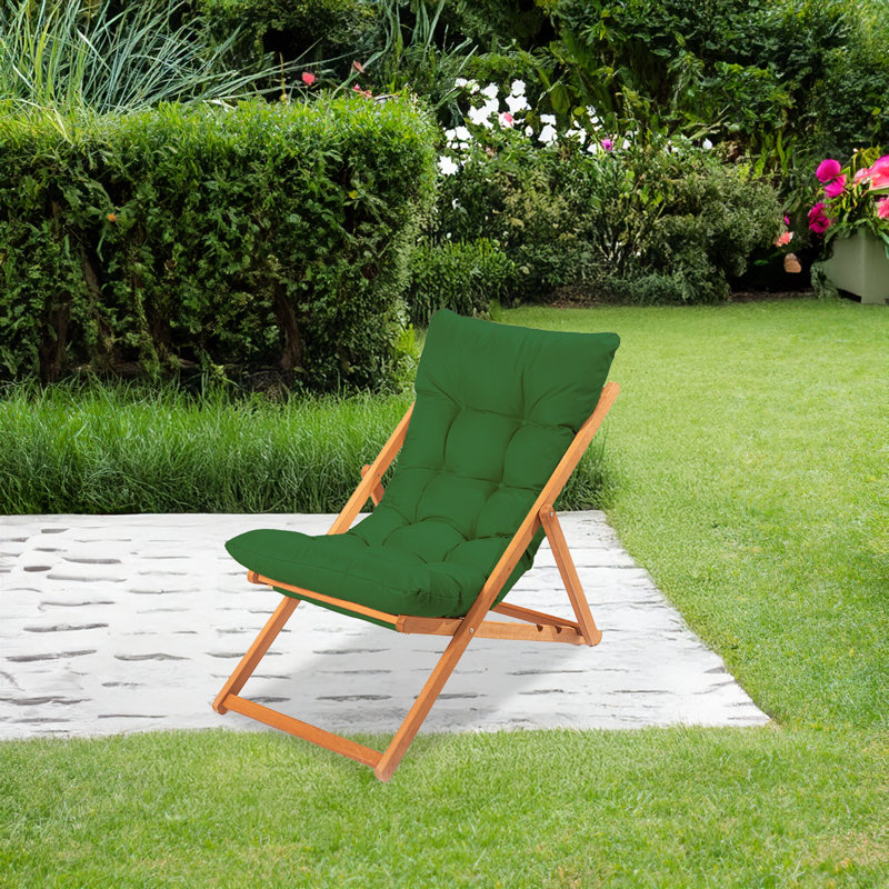 Adjustable Beech Wood Garden Chair, Green