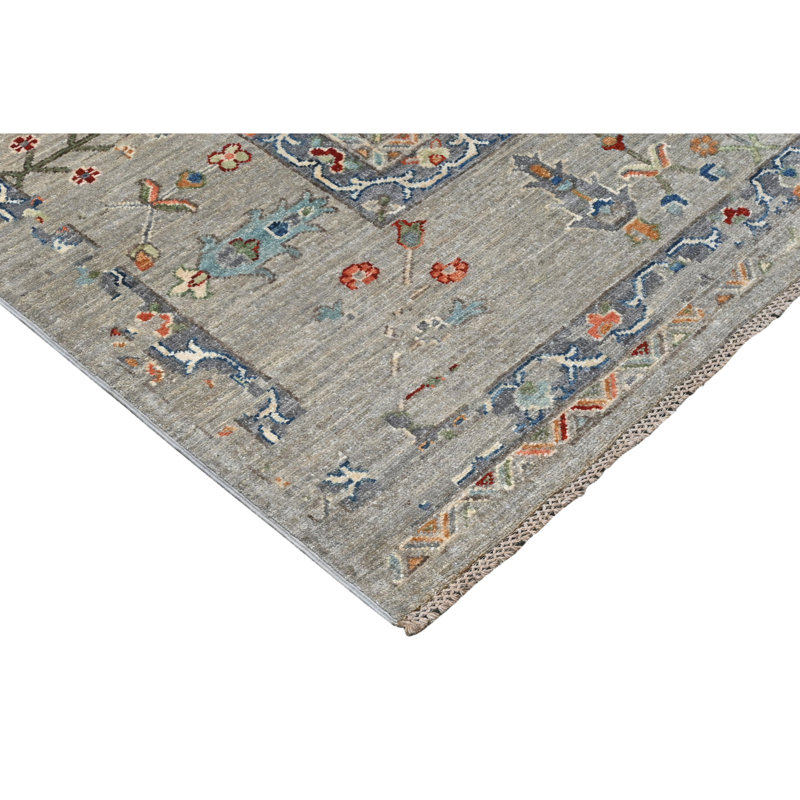 Tapis argent noué à la main de haute qualité