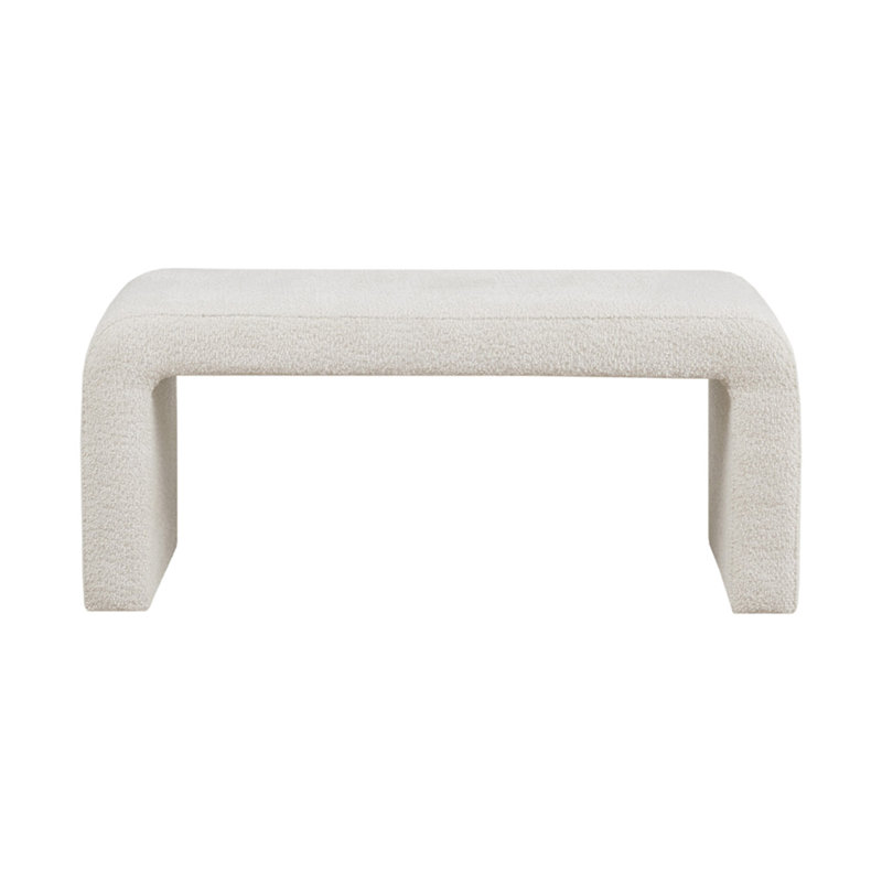 Boucle Waterfall Bench Cream 42"W