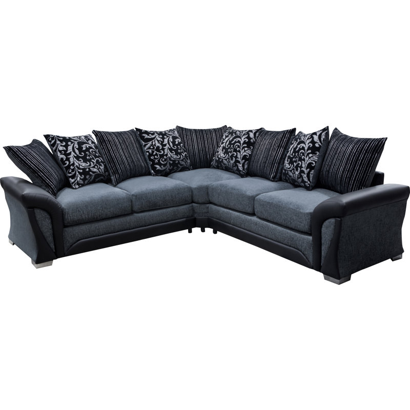 Bracamonte 5 Seater Corner Sofa , Black/Grey