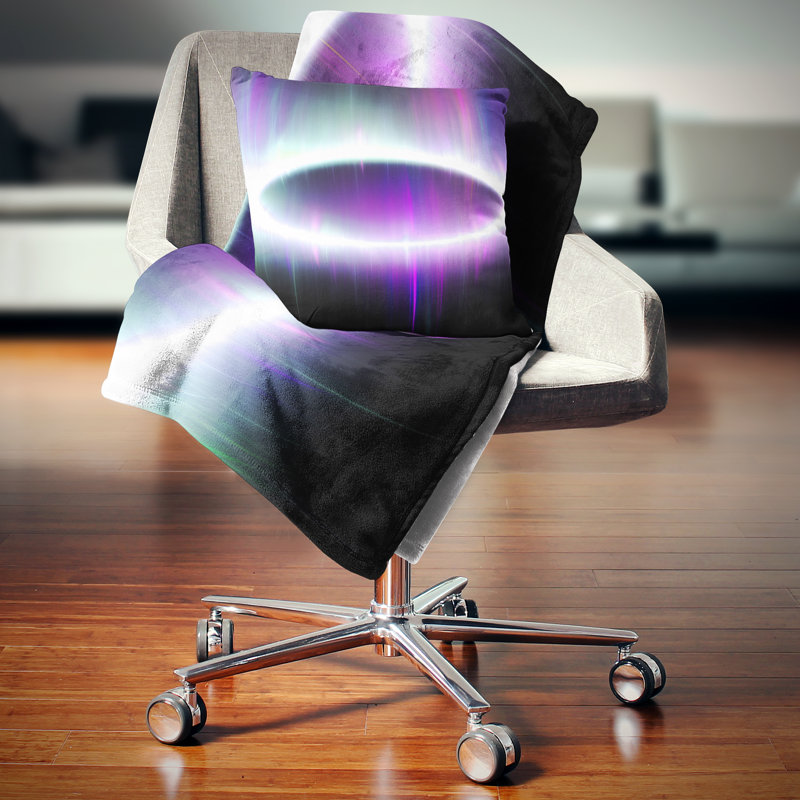 Beautiful Northern Lights - coussin imprimé abstrait, 16 po x 1 po, Coussin décoratif, Mauve
