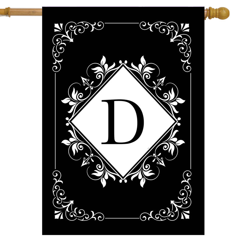 Black And White Monogram D House Flag