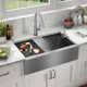 Delta Rivet™ 33" L Workstation Farmhouse Apron Front Kitchen Sink Undermount 16 Gauge Stainless Steel Single Bowl