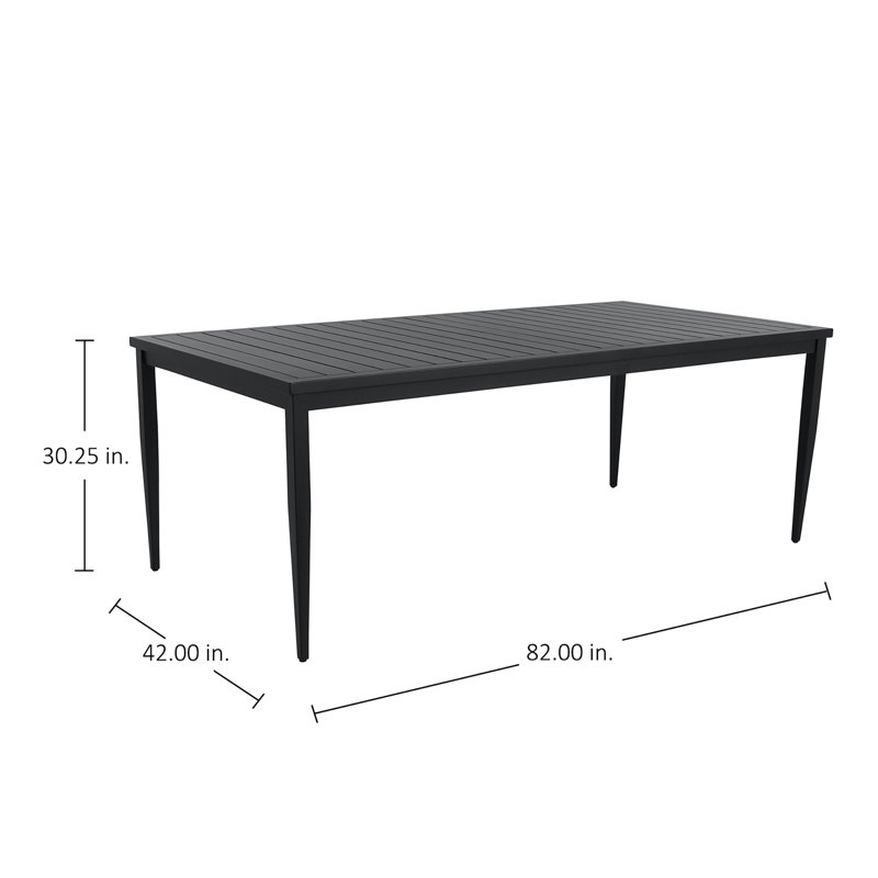 Brookings Wrought Aluminum Dining Table, Midnight