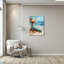 «Coastal Beach Still Life with Glass Bottles, Flowers and Starfish», art mural sur toile tendue-129115012
