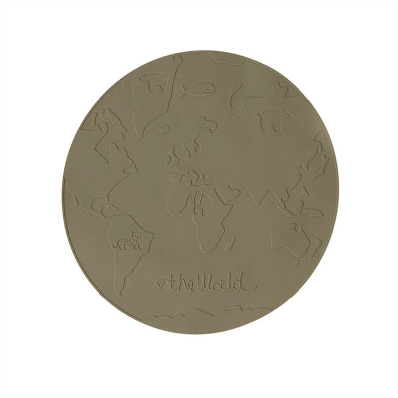 Silicone Round Placemat, Olive