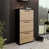 Shoe cabinet ASPER black &  golden craft oak