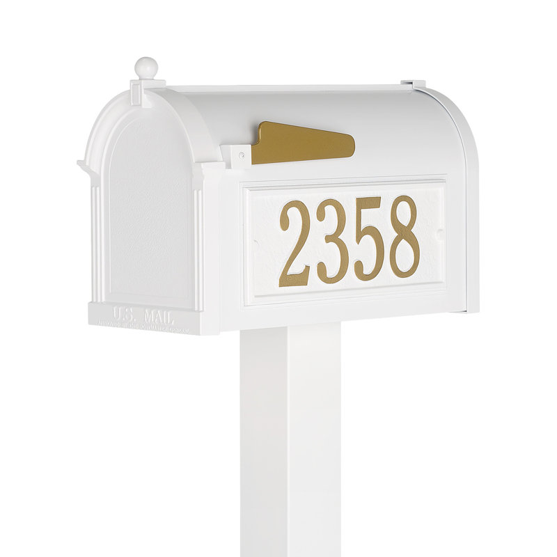 Premium Package Post Mounted Mailbox, White, Yes
