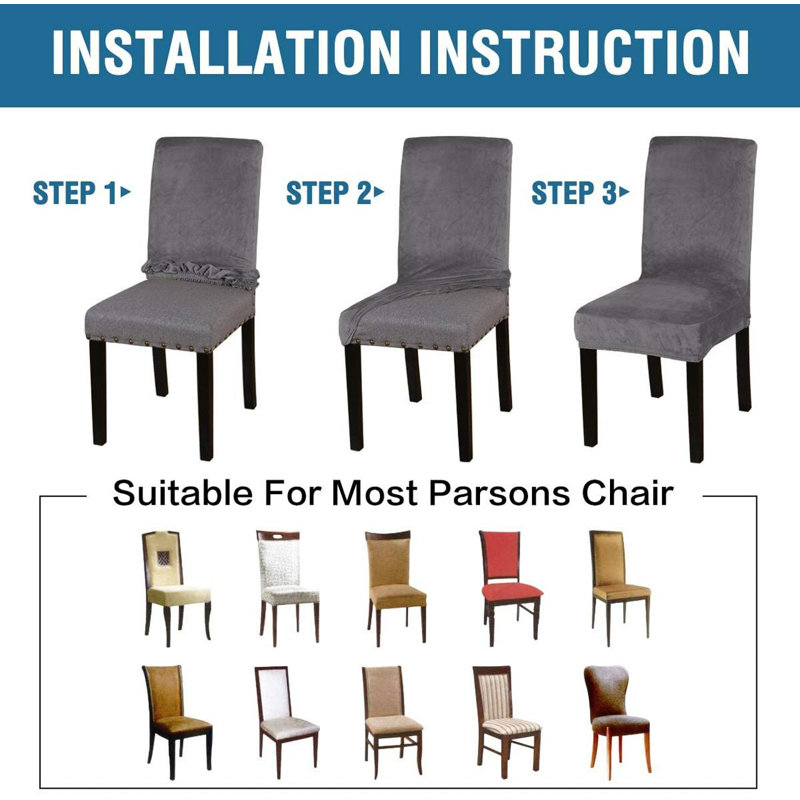 Housse pour chaise de salle à manger, Gris