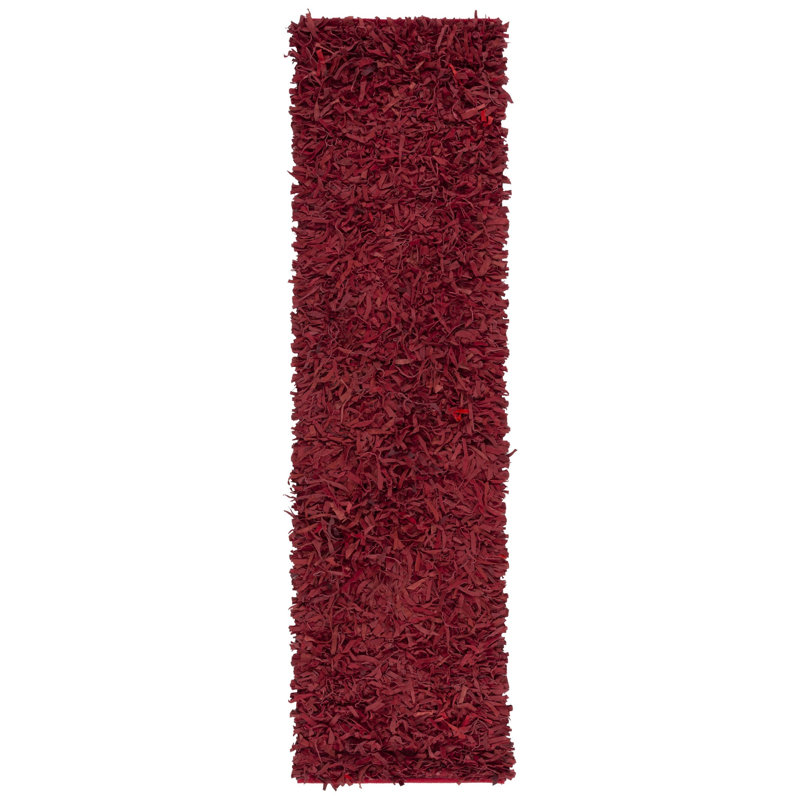 Schaefer Handwoven Leather Solid Color Rug, Runner 2'3" x 9'