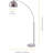 Mid-Century Modern  68.1" Arc Floor Lamp With Nickel Shade And White Marble Bas