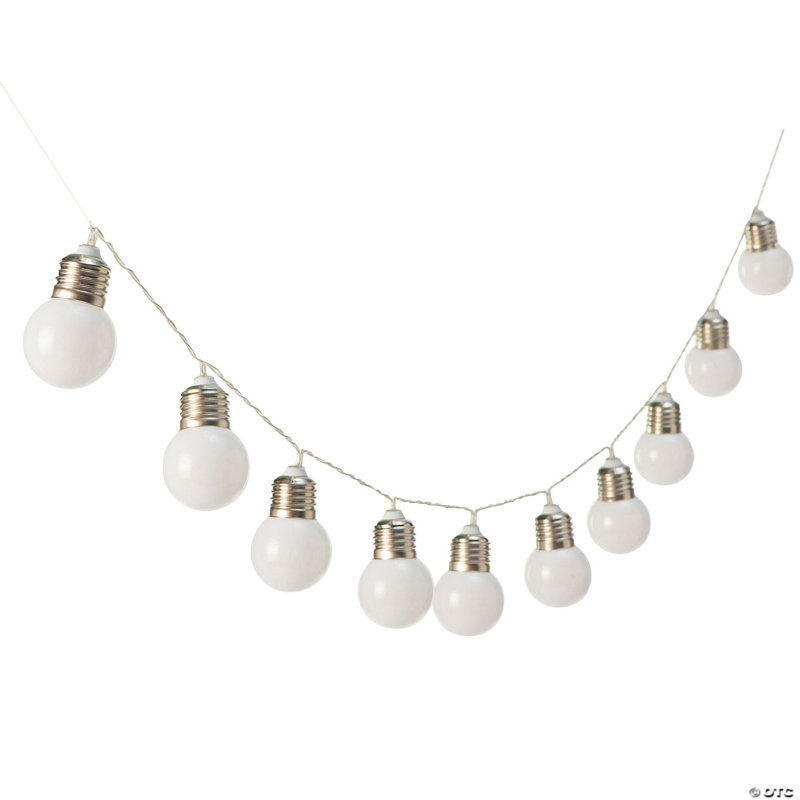 4 Ft. 11 Inch White & Silver Lightbulb String Lights