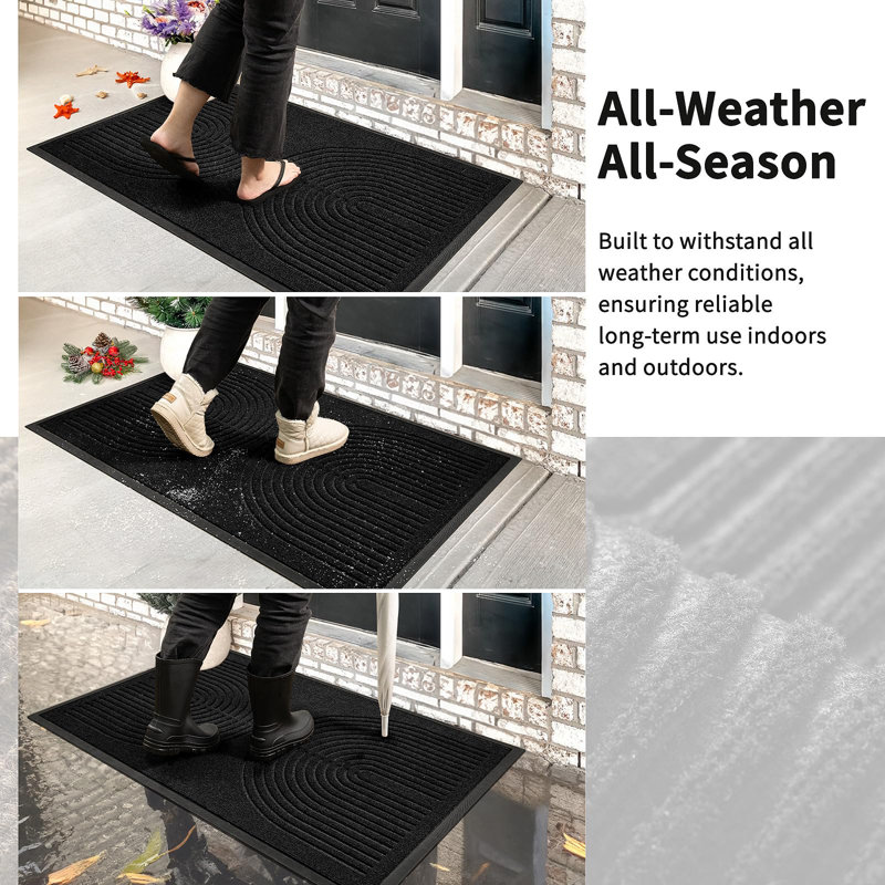 Tapis de porte avant devant l'entrée intérieure, paillasson antidérapant de bienvenue et tapis de sol en caoutchouc naturel