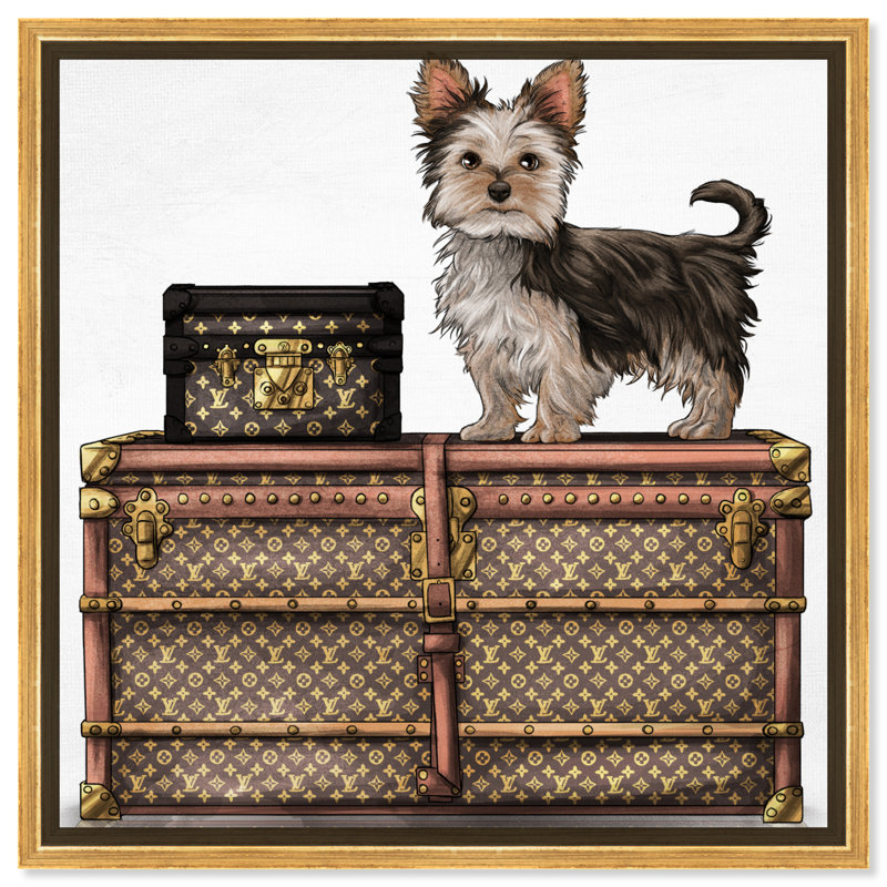 «Fashion and Glam Travelling Yorkie», impression sur toile, H 30 po x l 30 po