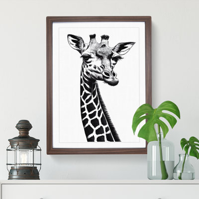Monochrome Giraffe No.2 - Single Picture Frame Painting