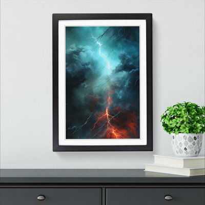 Thunderstorm Abstract - Single Picture Frame Print on Wood