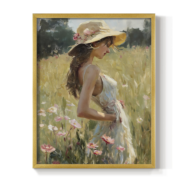 Reproduction encadrée WOMEN Series CCLxxxi - bois massif, H 21 po x l 17 po, Doré