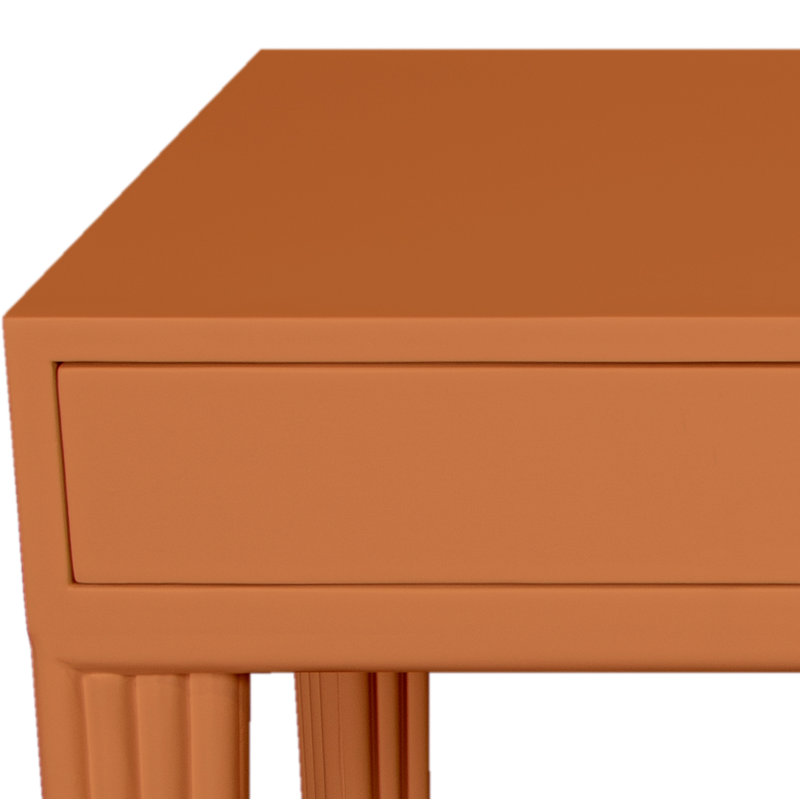 Barcelona Solid Wood Writing Desk, Citrus Orange