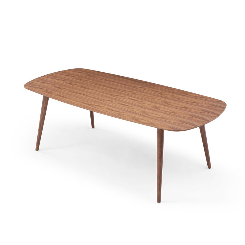 Table de salle à manger Keeona, table de cuisine, table à manger avec structure en bois, L 41,4 po x L 86,6 po, Noyer
