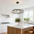 6 Light Creative Glass Chandelier  With Striped Lampshade