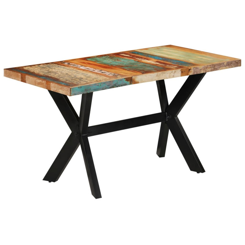 Table de salle à manger, H 29,5 po x L 55,12 po x l 27,56 po, Bois récupéré