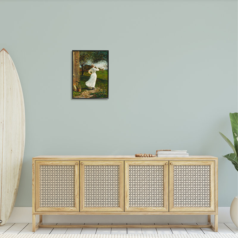 Femme classique instrument rustique, Giclée encadrée noir minuit, H 20 po x l 16 po x P 1,5 po