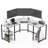 56.9" L Shaped Desk with Shelves Corner Computer Desk Large Table-1023504405