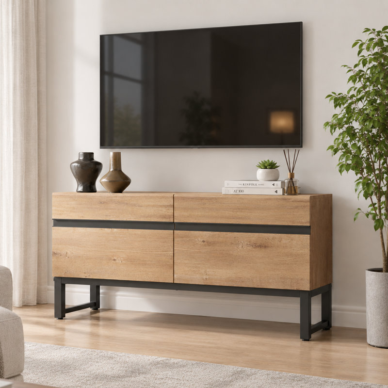 Crédence de rangement l 35,4 po Aadam, Chêne naturel