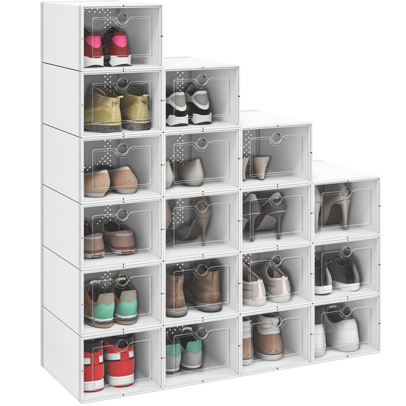 Stackable Shoe Storage Box, White